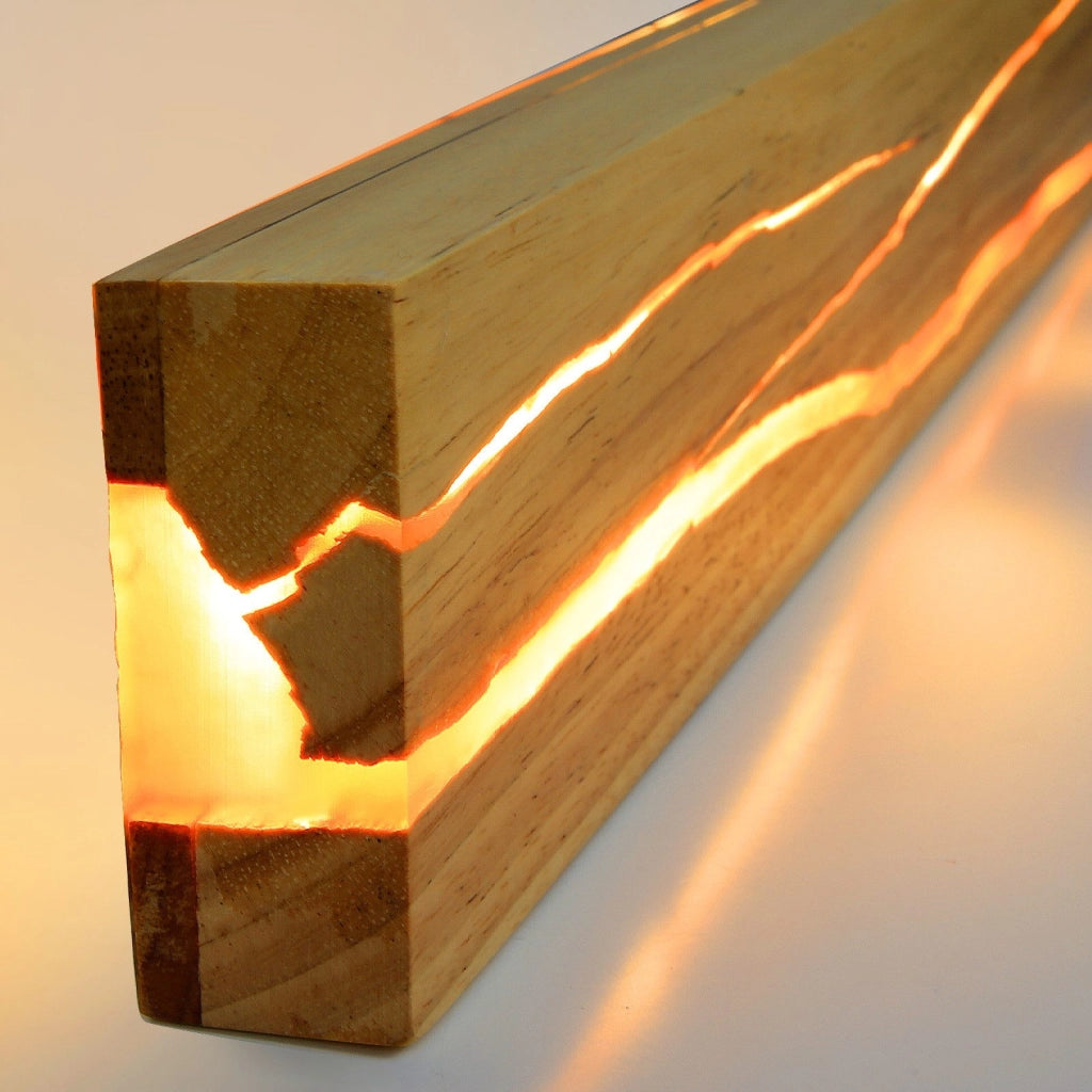ZMH Lampada da Parete LED in Legno Luce Calda 50cm per Soggiorno Corridoio Camera da Letto