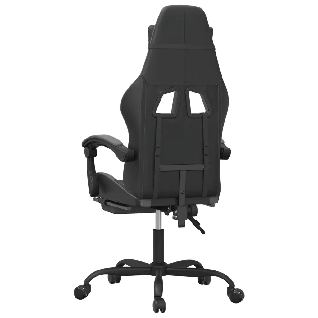 vidaXL Sedia da Gaming con Poggiapiedi Nero e Grigio in Similpelle