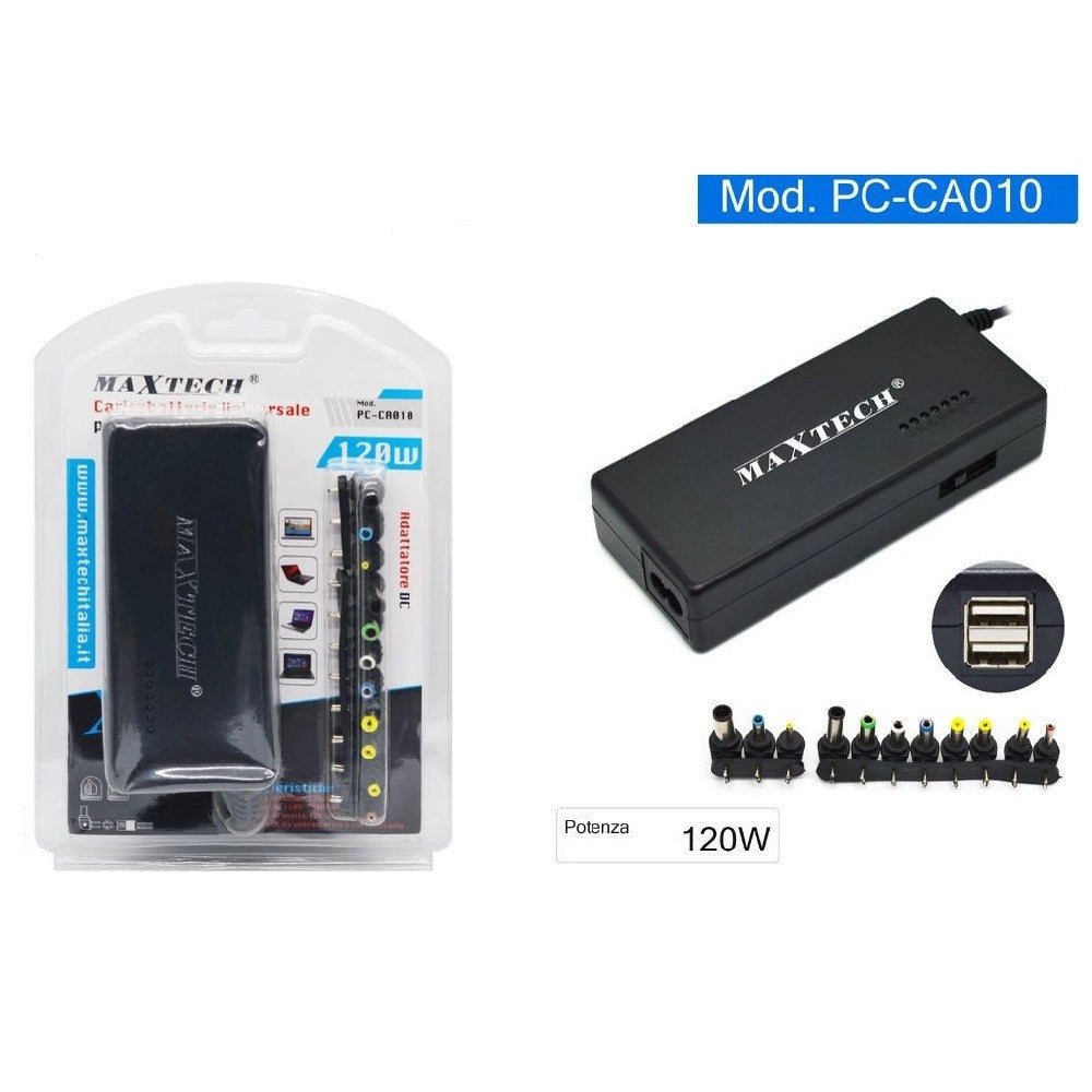 Trade Shop - Alimentatore Caricabatteria Pc Universale Per Notebook 120watt Maxtech Pc-ca010 -