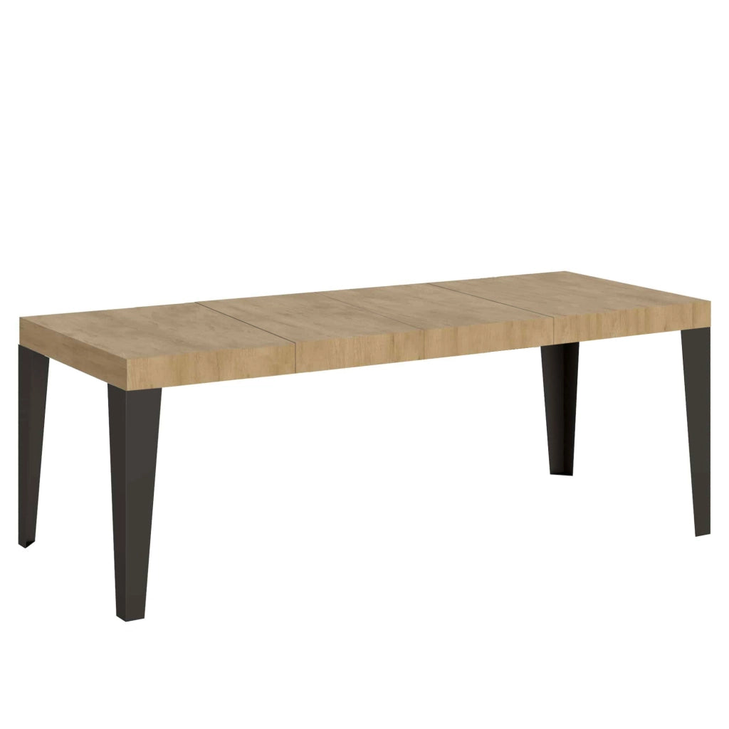 Tavolo allungabile 90x160/264 cm Flaris Premium Quercia Natura telaio Antracite