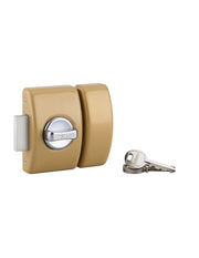 Serratura da applicare a chiavistello, con pomolo, Design 5 per porta d'ingresso, cilindro da 45 mm, acciaio, 3 chiavi, bronzo - THIRARD