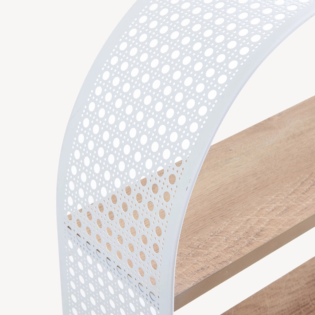 Scaffale da Parete Jäller Design Arcuato Traforato 53x35x14 cm Bianco [en.casa]