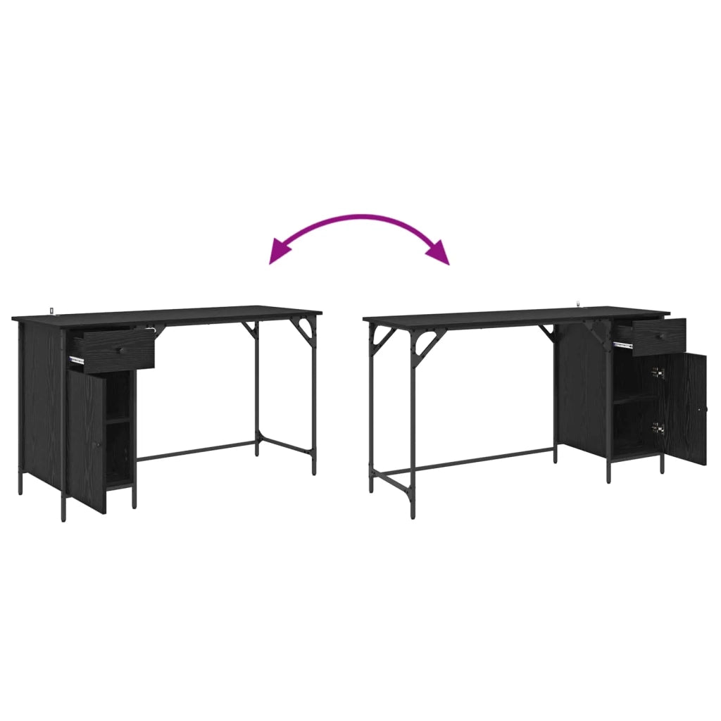 Scrivania per computer Rovere Nero 131 x 48 x 75 cm