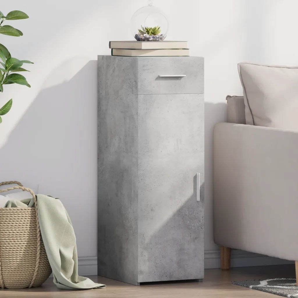 vidaXL Credenza Grigio Cemento 30x42,5x93 cm in Legno Multistrato