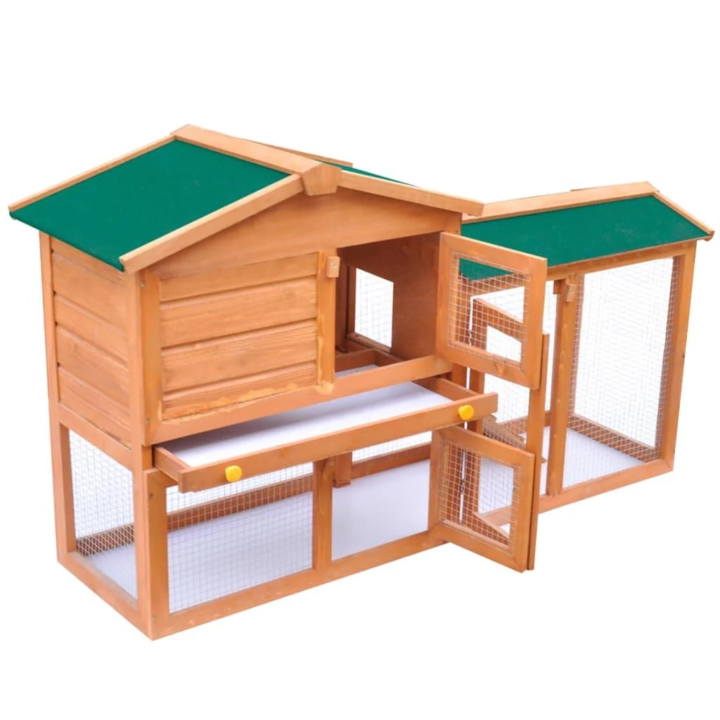 Grande conigliera da esterno 140 x 46 x 85 cm per piccoli animali in legno 02_0000622