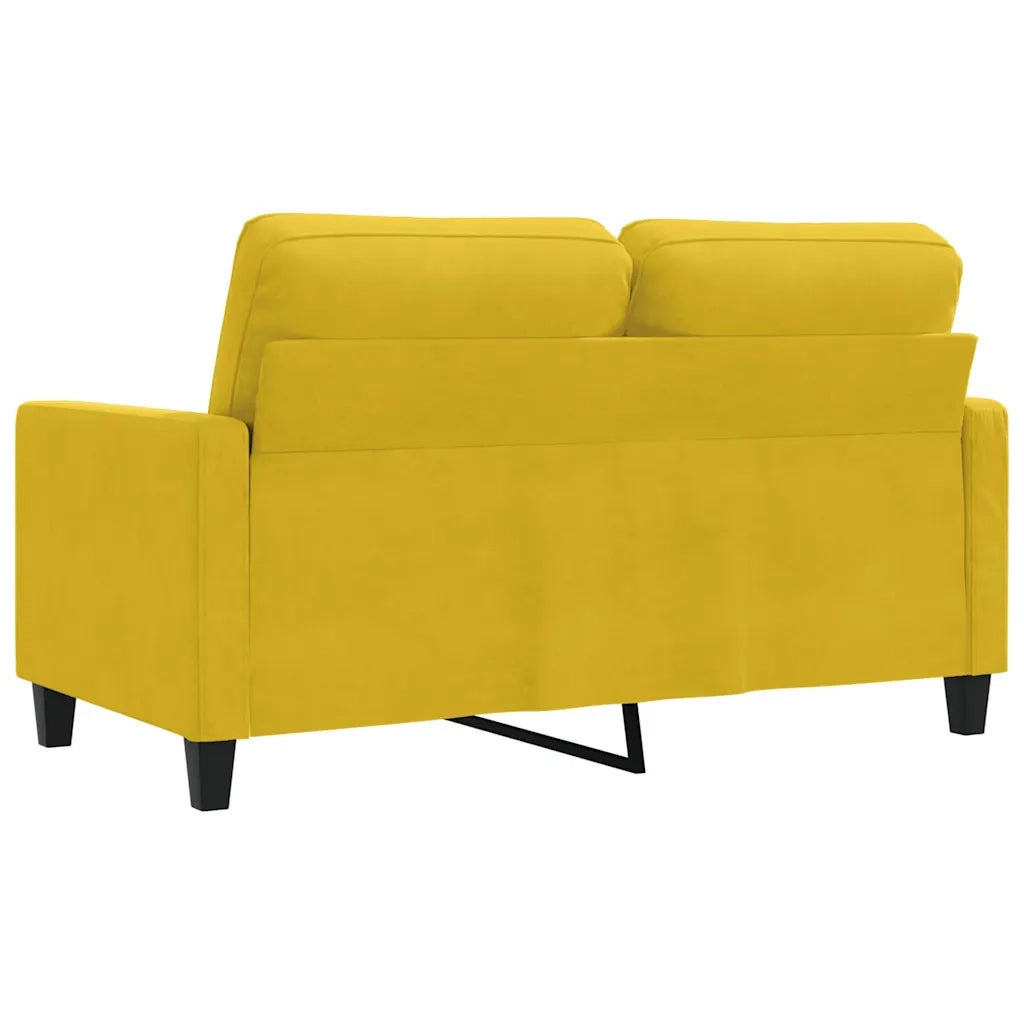 Divano a 2 Posti giallo 120 cm in Velluto