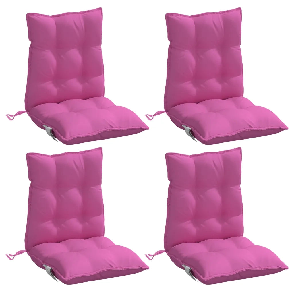 Cuscini per Sedia Schienale Basso 4 pz Rosa in Tessuto Oxford 377732