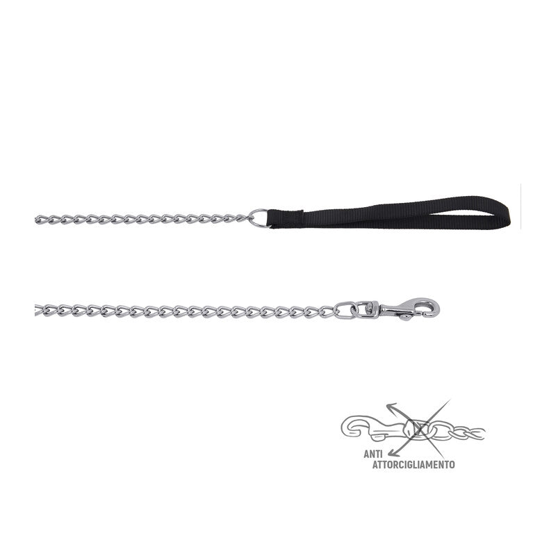 ZOOV GUINZAGLIO NYLON CM.120 NERO C/CATENA- 1,0 pz
