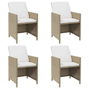 Sedie da Giardino con Cuscini 4 pz | Sedie da Esterno in Polyrattan Beige