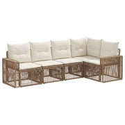 Set Divano da Giardino 5 pcs Beige e Bianco Crema polyrattan 3435123
