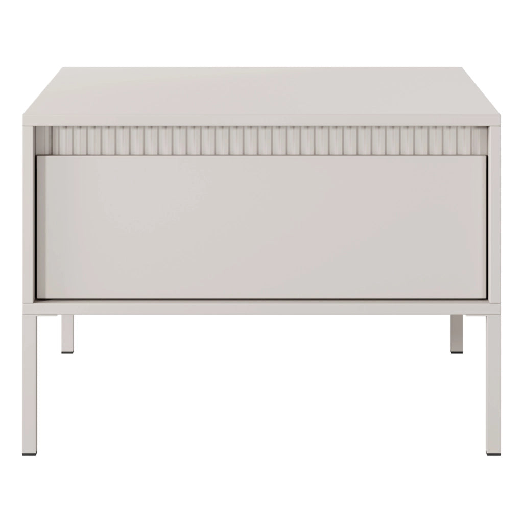 Kasinela, Tavolino da Salotto un Cassetto, 68x48x68h cm Beige