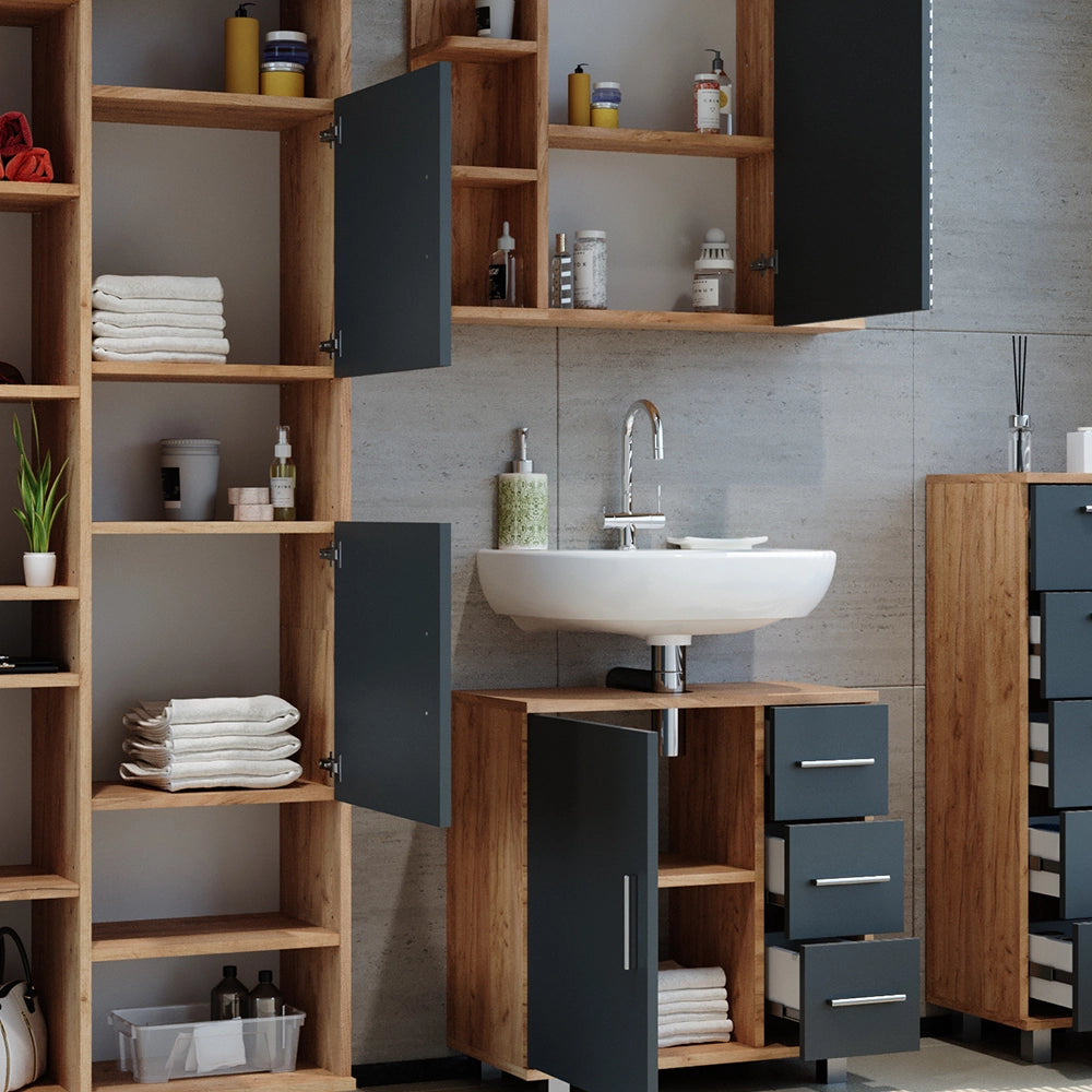 Vicco Set mobili bagno Rovere 4 parti