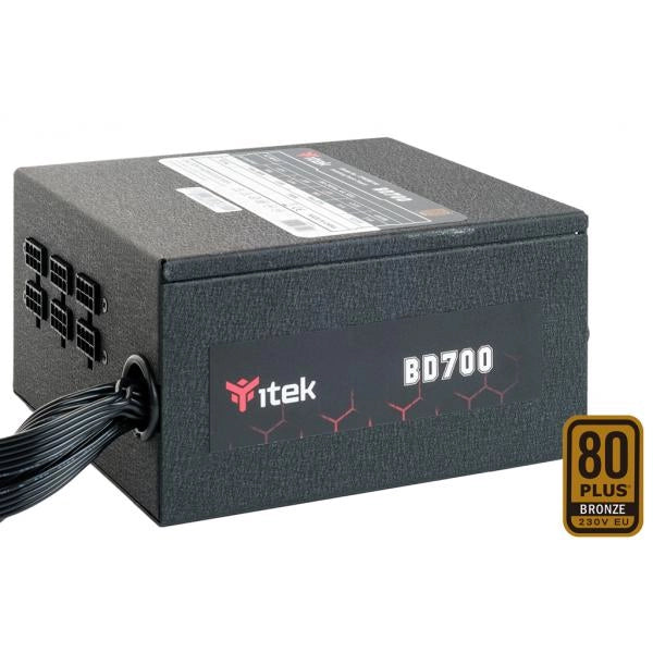Alimentatore Itek BD700 - 700W Output - Semi-Modulare - Ventola HDB 12cm - 80 Plus EU Bronze - PFC Attivo - ATX