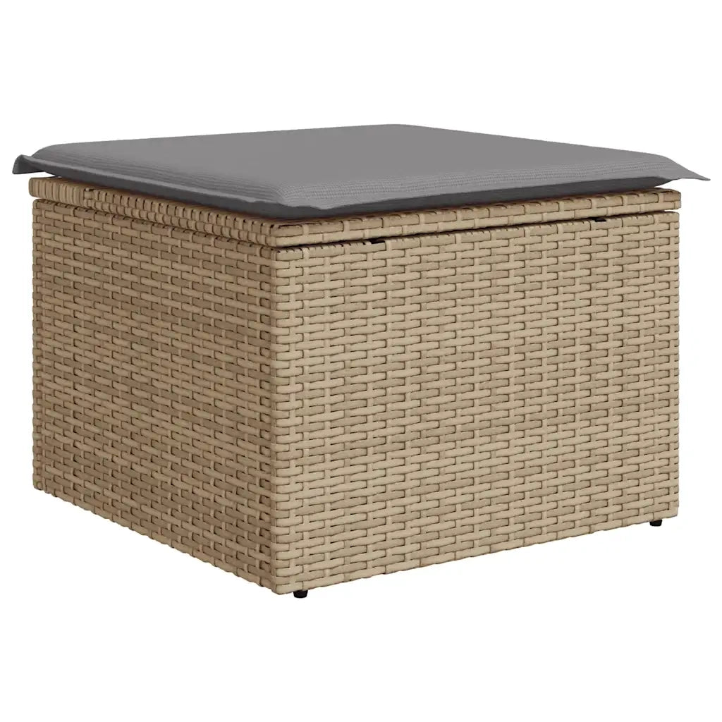 Set Divano da Giardino 8 pz con Cuscini Beige Polyrattan Acacia