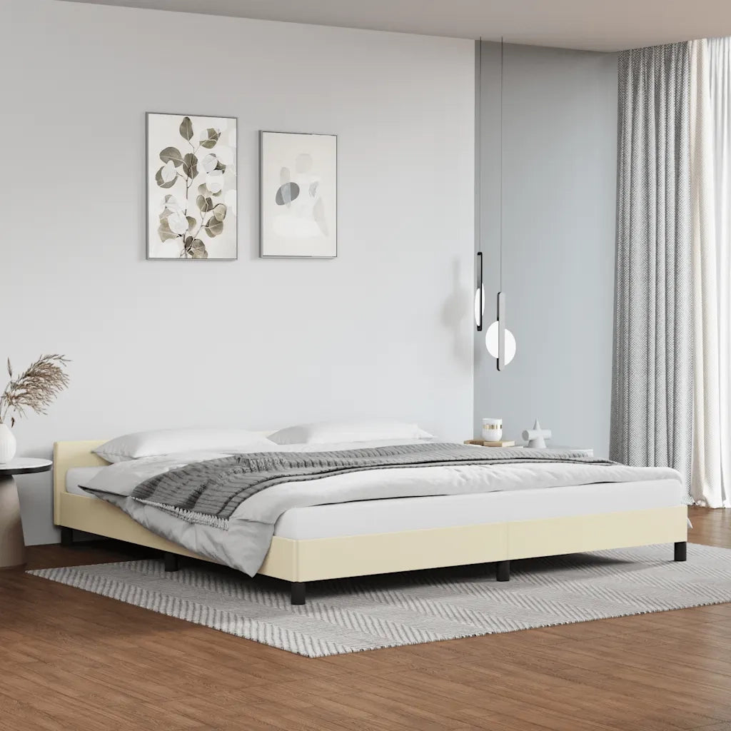 Giroletto con Testiera senza Materasso-Struttura Letto Crema 200x200 cm