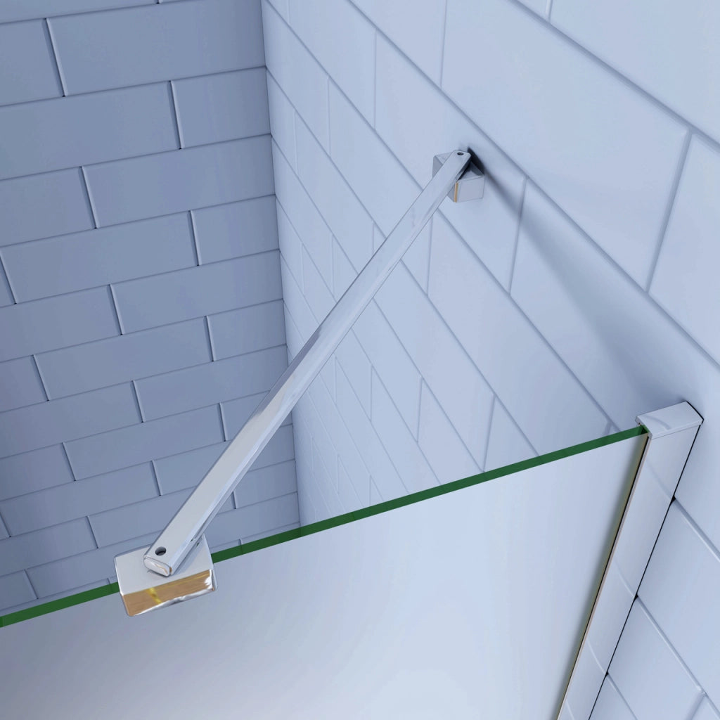 195cm Box Doccia Angolare Porta Battente con Parete Fissa 80x80cm in Vetro Satinato 6mm Anticalcare Irreversibile