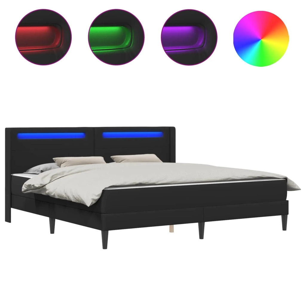 Struttura letto con materasso Nero 200 x 200 cm Similpelle 3414922