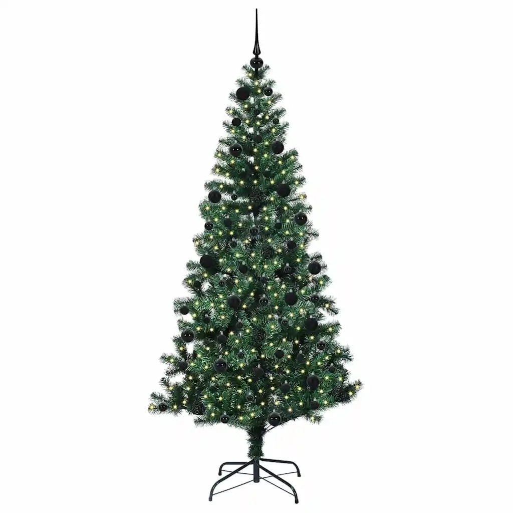 Albero di Natale | Decorazioni natalizie artificiale con luci integrate Verde 210 cm