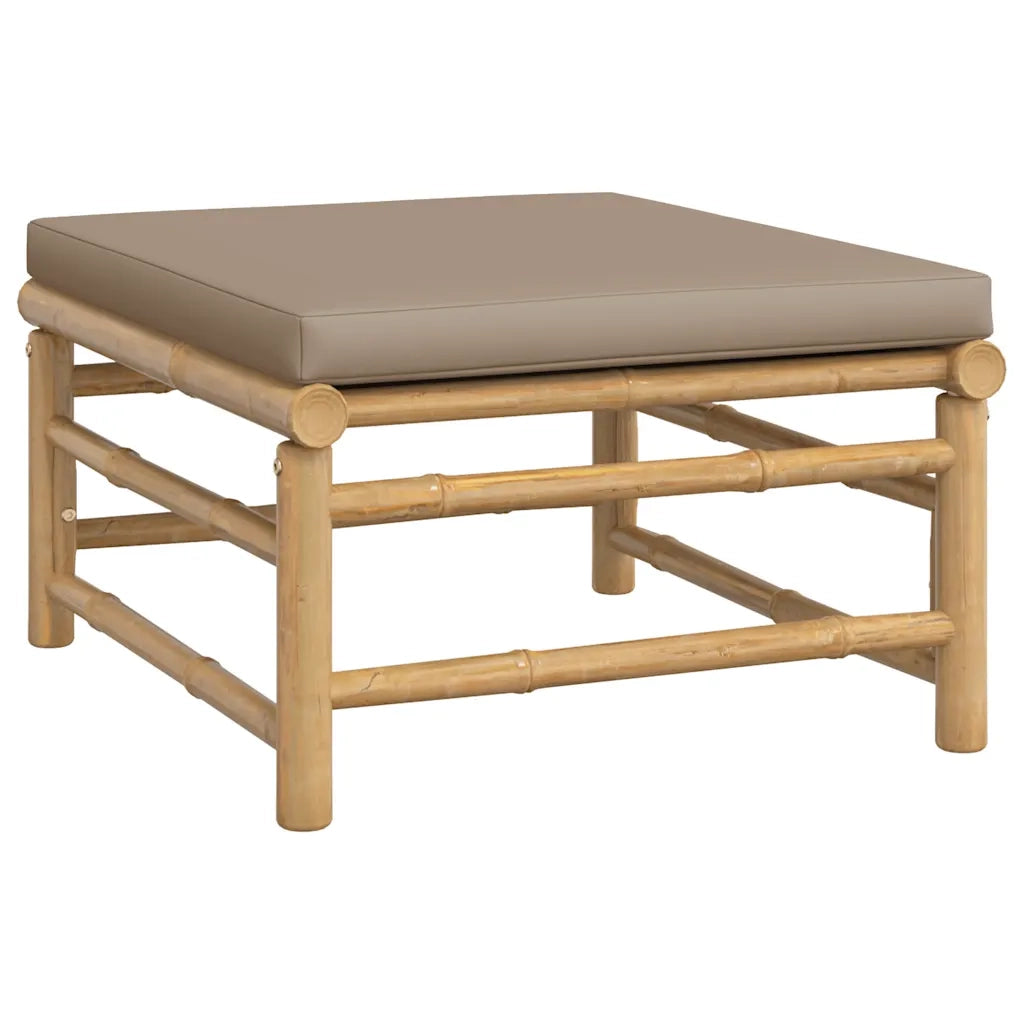 Salotto da Giardino-Set Salotto da Giardino 3pz con Cuscini Tortora Bamb¨´