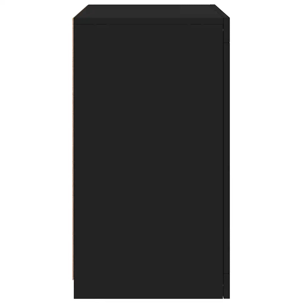 Armadietto con Luci LED Nero in Legno Multistrato 836632