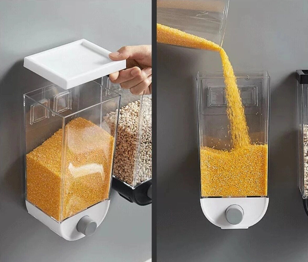 Dispenser da muro per cereali pasta legumi contenitore dosatore 1KG in plastica