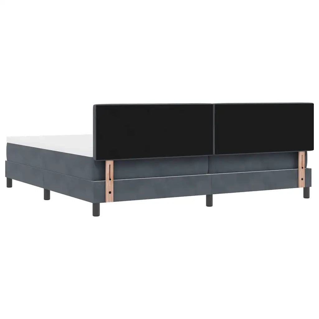Letto a molle con testiera Grigio scuro 200 x 200 cm Velluto 3339261