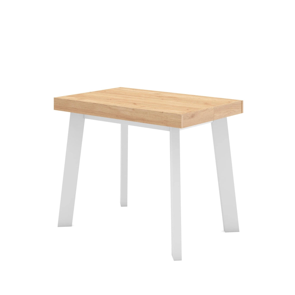 Consolle allungabile, 180x90x73cm, Per 8 persone, Gambe in legno, colore Rovere RF2987