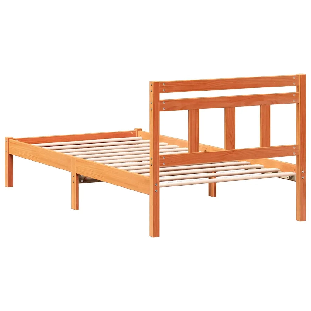 Struttura del letto Marrone 75 x 190 cm Pino massello 872358