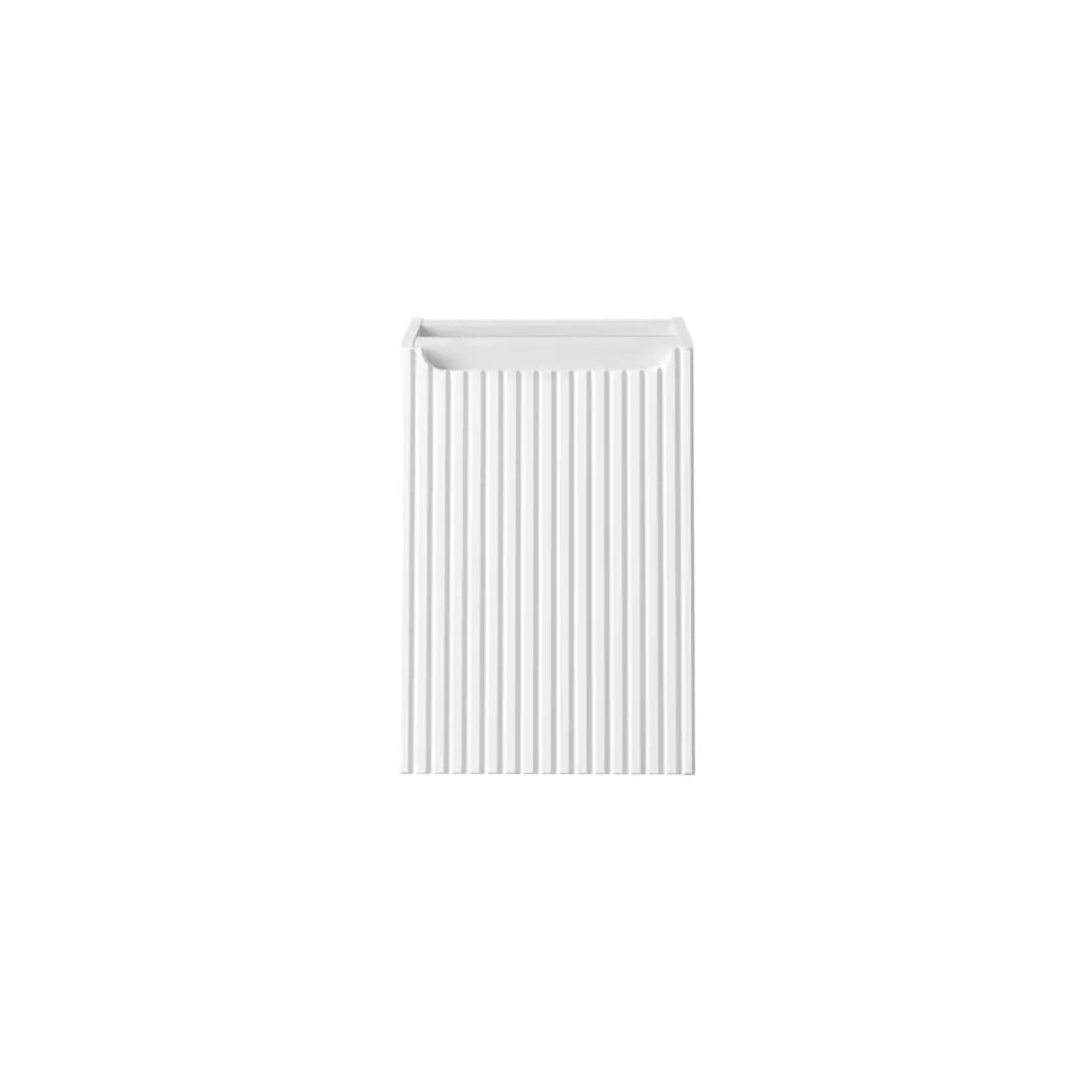 Mobile da bagno VANO – 1 porta con cesto per la biancheria – Bianco alpino – L40 × P39 × H57 cm – Da appendere