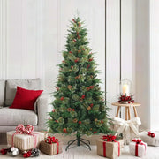 Albero di Natale Artificiale con Rami Pieghevoli Verde 180 cm
