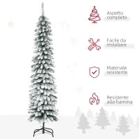 Albero di Natale Innevato a 2 Sezioni con 395 Rami in Metallo e Plastica, 46x46x180cm, Verde