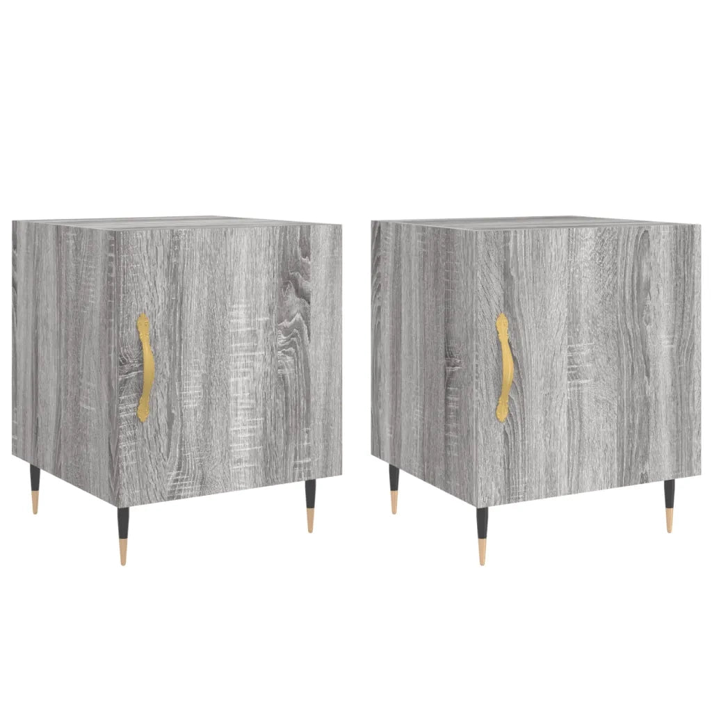 Comodini 2 pz Grigio Sonoma 40x40x50 cm in Legno Multistrato