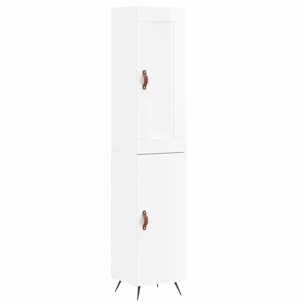 Buffet credenza cassettiera armadio mobile contenitore organizer cucina soggiorno lucido 34,5 x 34 x 180 cm legno ingegnerizzato bianco 02_0032840
