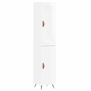 Buffet credenza cassettiera armadio mobile contenitore organizer cucina soggiorno lucido 34,5 x 34 x 180 cm legno ingegnerizzato bianco 02_0032840