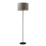 Vivien Piantana Nera - Lampada da Terra con Paralume Cilindrico Tortora, Attacco E27, Potenza 75W, Grado IP20, Altezza 48cm - Rossini
