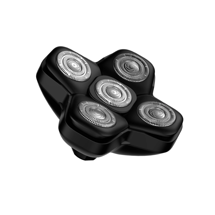 Rasoio elettrico rotante ricaricabile IPX7, 5 testine flottanti e display LED, autonomia 90 min per rasatura testa e barba - Sogo