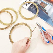 Cavo di rame 1,5mm di diametro - 5 metri di lunghezza - Acciaio dorato - Ideale per gioielleria - Buona flessibilità - Richiede attrezzature professionali - Filo per gioielleria