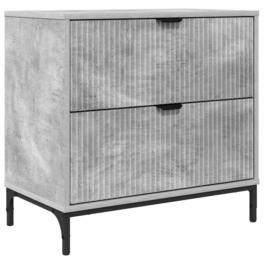 Comodino | Armadio da Notte | Mobiletto da notte Grigio cemento 63.5 x 36 x 61 cm Legno multistrato
