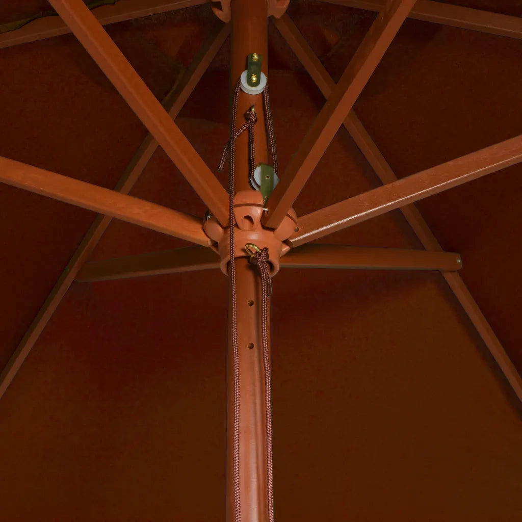Ombrellone da Giardino-Ombrello da Balcone con Palo in Legno Terracotta 200x300 cm