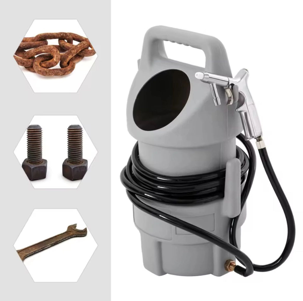 Sabbiatrice ad Aria Compressa 22 Kg con Serbatoio, 4 Ugelli Intercambiabili e Tubo 4,5m – Per Rimozione Ruggine Vernici e Pulizia Professionale Metallo Legno Pietra