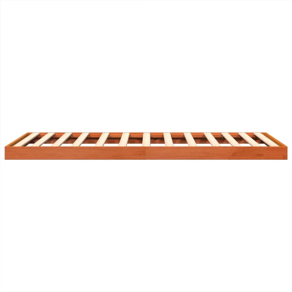 Letto matrimoniale | Letto per adulti | Giroletto Marrone Cera 120x190 cm in Legno Massello di Pino