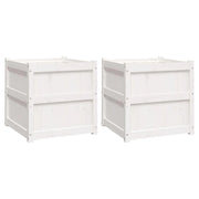 Fioriera aiuola rialzata fioriera aiuola giardino terrazza set da 2 legno massello di pino bianco 02_0039037