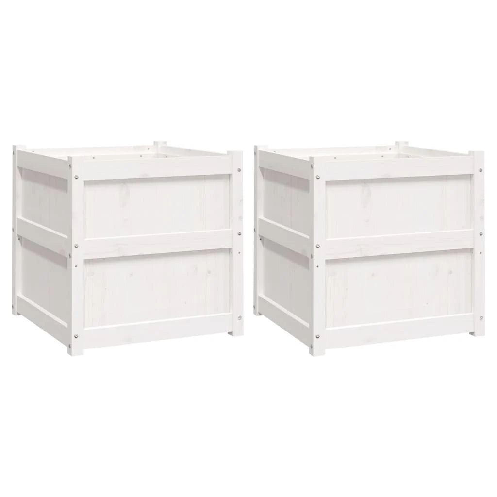 Fioriera aiuola rialzata fioriera aiuola giardino terrazza set da 2 legno massello di pino bianco 02_0039037
