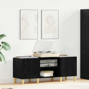Mobile porta vinili Rovere Nero 121 x 38 x 48 cm 881473