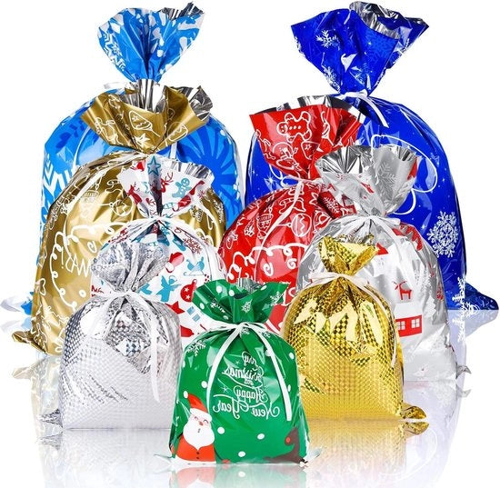 32 Pacchi di Regali per Natale - 9 Stili con Clip per Fiocchi per Festa di Natale