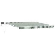 Tenda da Sole | Tenda Retrattile Verde e Bianco 400 ¡Á 300 cm Tessuto e acciaio