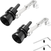 2 pezzi di scarico auto-turbogas in alluminio leggero - nero.