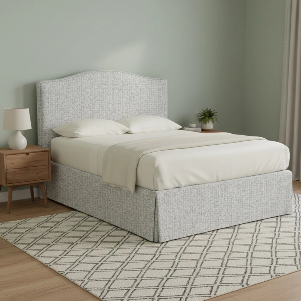 Bebington, Letto Matrimoniale Sfoderabile Made in Italy, Grigio Chiaro