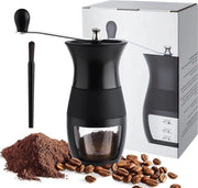 Molendello manuale per caffè espresso, regolabile, lavabile, con setaccio per caffè, colore nero, per uso domestico, ufficio e cucina