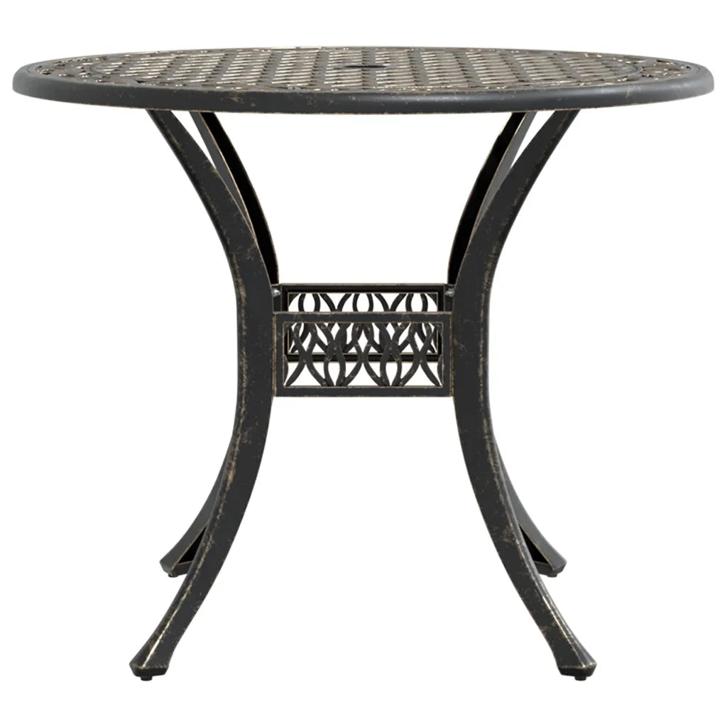 Tavolo da Giardino Bronzo Ã˜90x75 cm in Alluminio Pressofuso